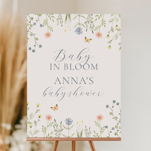 Baby in Bloom Floral Baby Shower Welcome Sign
