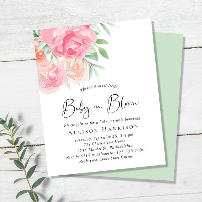 Baby in Bloom Floral Baby Sprinkle Budget Invite (Creator Uploaded)