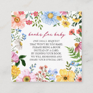 Baby in Bloom Floral Books for Baby Shower Enclosure Card