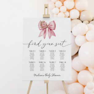 Baby In Bloom Floral Bow Baby Shower Seating Chart Foam Board