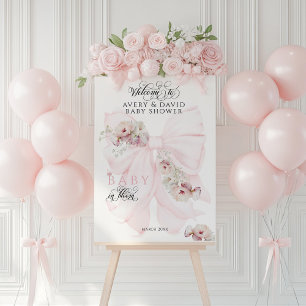 Baby in Bloom Floral Bow Garden Girl Baby Shower Foam Board