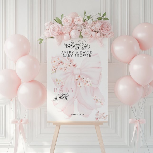 Baby in Bloom Floral Bow Spring Girl Baby Shower Foam Board (Creator Uploaded)
