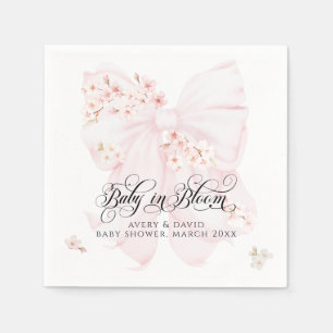 Baby in Bloom Floral Bow Spring Girl Baby Shower Napkins