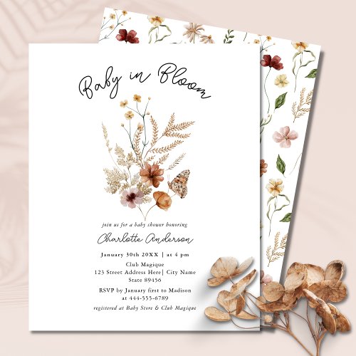 Baby in Bloom Floral Budget Baby Shower Invite