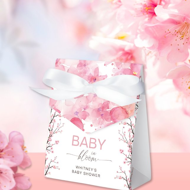 Baby In Bloom Floral Cherry Blossom Favor Box (Creator Uploaded)