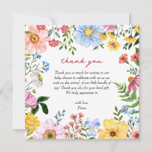 Baby in Bloom Floral Cute Spring Summer Shower Thank You Card