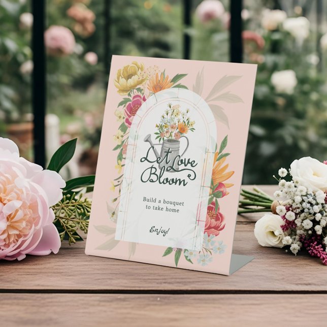 Baby in Bloom Floral Garden Flower Bar Baby Shower Pedestal Sign (Baby in Bloom Floral Garden Flower Bar Baby Shower Pedestal Sign)