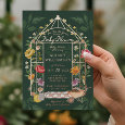 Baby in Bloom Floral Garden Greenhouse Baby Shower Foil Invitation