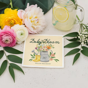 Baby in Bloom Floral Garden Rain Boots Baby Shower Napkins