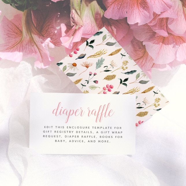 Baby in Bloom Floral Girl Baby Shower Enclosure Card (Creator Uploaded)