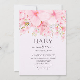 Baby In Bloom Floral Girl Baby Shower Invitation