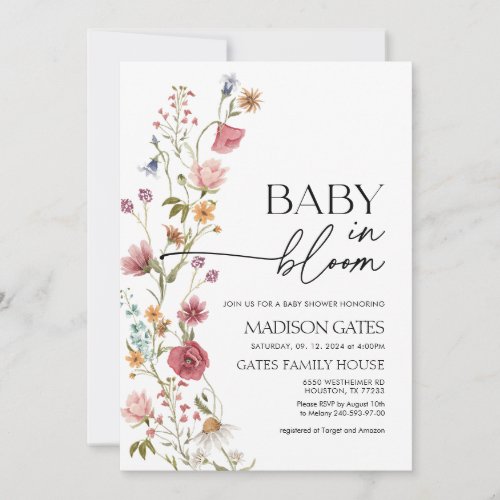 Baby in Bloom Floral Invitation