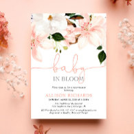 Baby in Bloom floral lilies girl baby shower Invitation