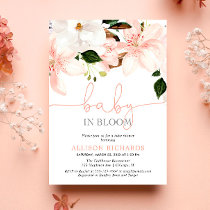 Baby in Bloom floral lilies girl baby shower Invitation