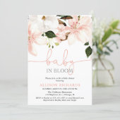 Baby in Bloom floral lilies girl baby shower Invitation (Standing Front)
