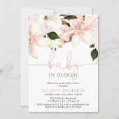 Baby in Bloom floral lilies girl baby shower Invitation (Front)