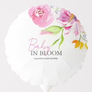 Baby in Bloom Floral Personalized Shower Decor Balloon