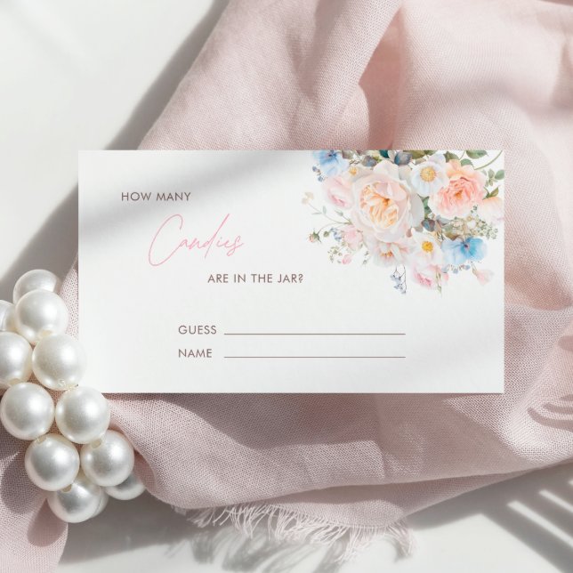 Baby In Bloom Floral Pink How Many Candies  Enclosure Card (Creator Uploaded)