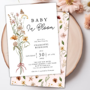 Baby In Bloom Floral Spring Baby Shower Invitation