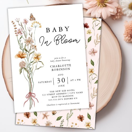 Baby In Bloom Floral Spring Baby Shower Invitation