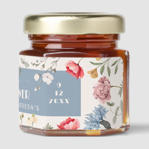 Baby in Bloom Floral Vintage Boy Baby Shower Honey Jar Favors