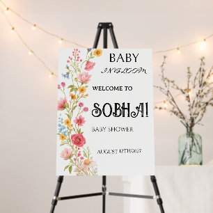 Baby in Bloom Floral Welcome Sign Wildflower Bab