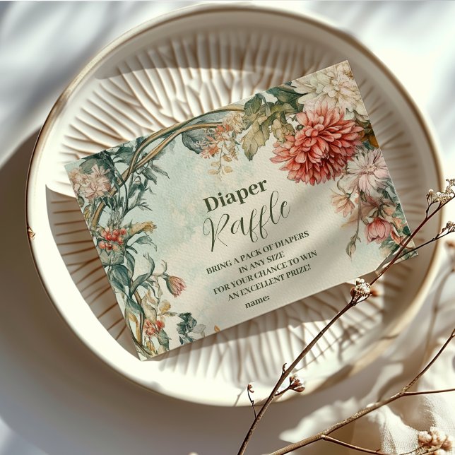 Baby in Bloom Floral Wildflower Diapper Raffle Enclosure Card (Creator Uploaded)