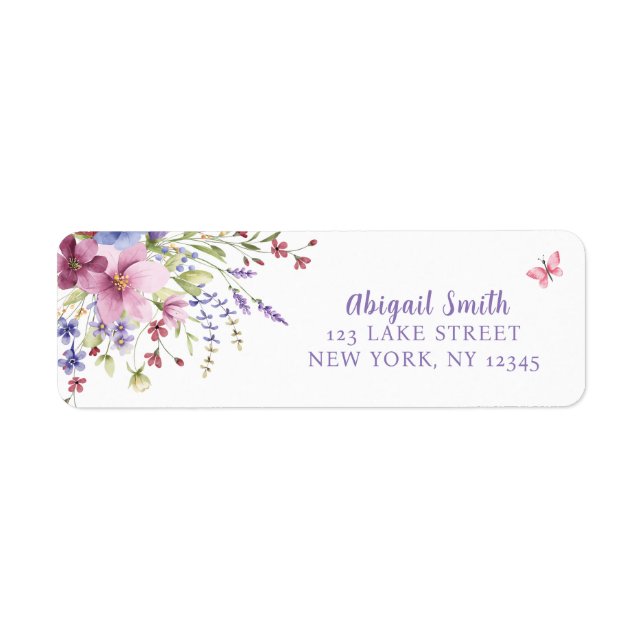 BABY IN BLOOM FLORAL WILDFLOWERS BABY SHOWER LABEL (Front)