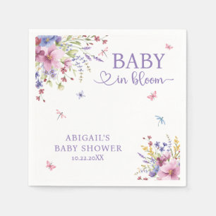 BABY IN BLOOM FLORAL WILDFLOWERS BABY SHOWER NAPKINS