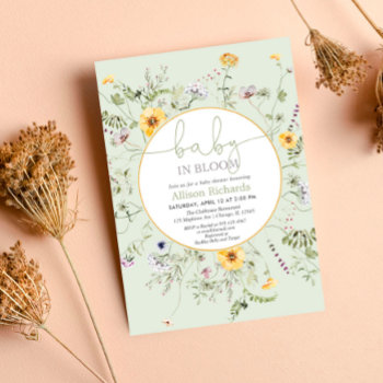 Baby In Bloom Floral Wildflowers Gender Neutral Invitation by StyleswithCharm at Zazzle