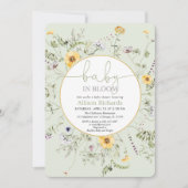 Baby in bloom floral wildflowers gender neutral invitation (Front)