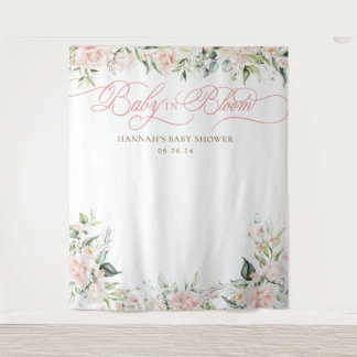 Baby in Bloom Florals Baby Shower Backdrop