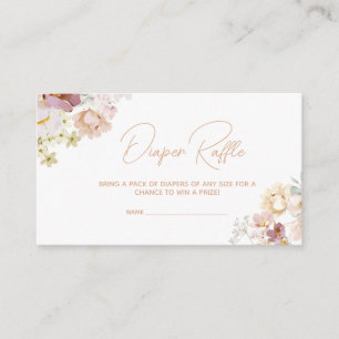Baby in Bloom Florals Baby Shower Diaper Raffle Enclosure Card