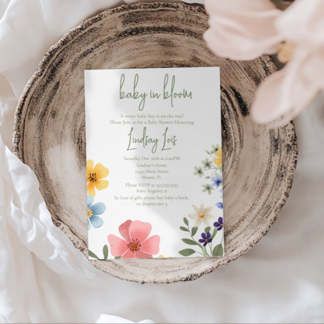 Baby in Bloom Florals Baby Shower Invitation (Creator Uploaded)