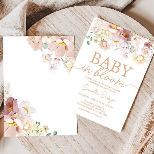 Baby in Bloom Florals Baby Shower Invitation Zazzle