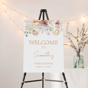 Baby in Bloom Florals Baby Shower Welcome Sign
