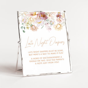 Baby in Bloom Florals Late Night Diaper Poster
