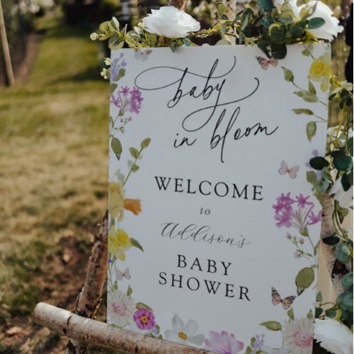 Baby in Bloom Flower Baby Shower Welcome Sign