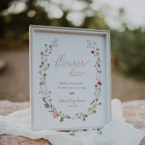 Baby in Bloom Flower Bouquet Bar Poster