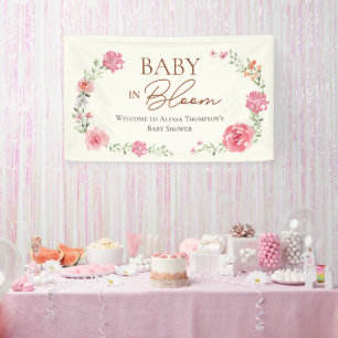 Baby In Bloom Flower Girl Baby Shower Banner