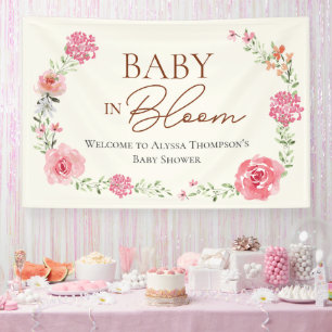 Baby In Bloom Flower Girl Baby Shower Custom Banner