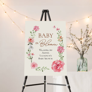 Baby in Bloom flowers Custom Baby shower Welcome Foam Board