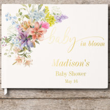 Baby in Bloom Foil Baby Shower Guest Book