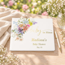 Baby in Bloom Foil Baby Shower Guest Book