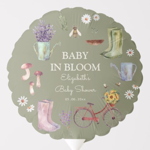 Baby in Bloom Garden Baby Shower  Balloon