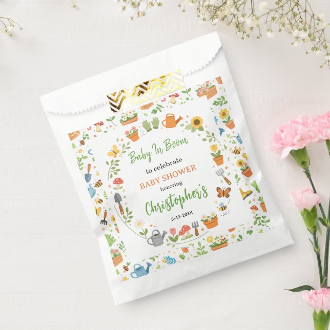 Baby in Bloom Garden Baby Shower | Cute Floral  Favor Bag (Sealed)