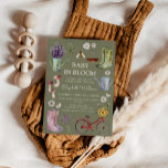 Baby in Bloom Garden Baby Shower  Invitation<br><div class="desc">Garden elements baby shower invitation. Perfect for spring and summer baby showers. Customizable</div>