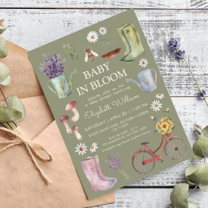 Baby in Bloom Garden Baby Shower  Invitation