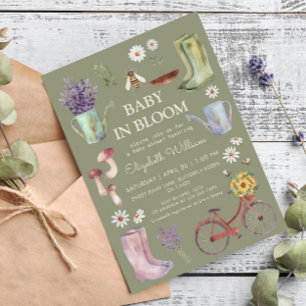 Baby in Bloom Garden Baby Shower Invitation