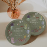 Baby in Bloom Garden Baby Shower  Paper Plates<br><div class="desc">Garden elements baby shower paper plates. Customizable!</div>